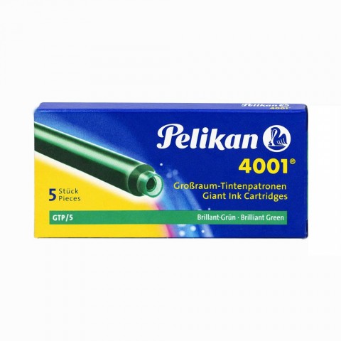 Pelikan 4001 Dolma Kalem Kartuşu Büyük Boy Brillant Yeşil (5li paket)