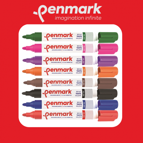 Penmark Doldurulabilir Beyaz Tahta Kalemi 8 Renk Öğretmen Seti /