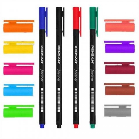 Pensan 6500 Fineliner 0.4 mm Keçe Uçlu Kalem 10'lu Kutu Mavi