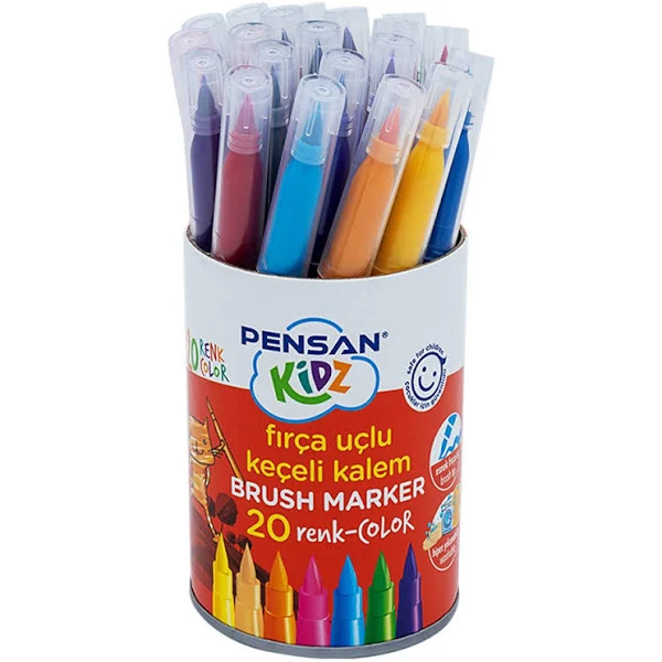 Pensan Kidz 20'li Fırça Uçlu Keçeli Boya Kalemi / 4000