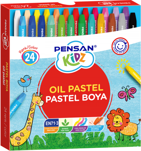 Pensan Kidz 24'lü Pastel Boya Karton Kutu / Pe98062pb24