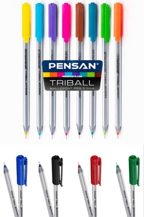 Pensan Triball 1mm Üçgen Gövdeli Tükenmez Kalem 12'li Kutu