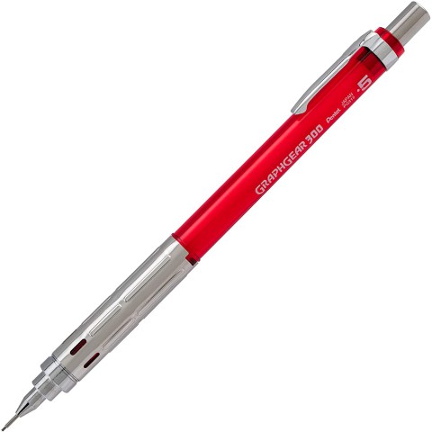 Pentel GraphGear 300 0.5 mm Mekanik Kurşun Kalem - Kırmızı