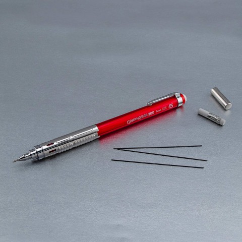 Pentel GraphGear 300 0.5 mm Mekanik Kurşun Kalem - Kırmızı