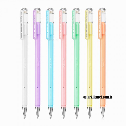 Pentel Hybrid Milky 0.8mm 7'li Pastel Jel Kalem Set
