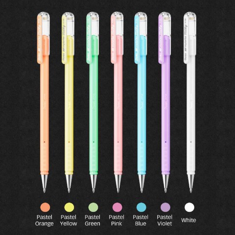 Pentel Hybrid Milky 0.8mm 7'li Pastel Jel Kalem Set