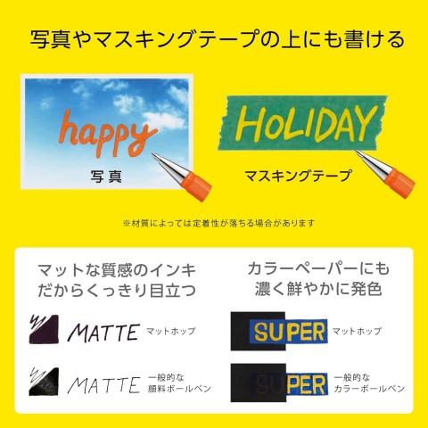 Pentel MatteHop 1.0mm 7'li Siyah Kağıda Yazabilen Jel Kalem Set - Original Colors / K110-V7STA
