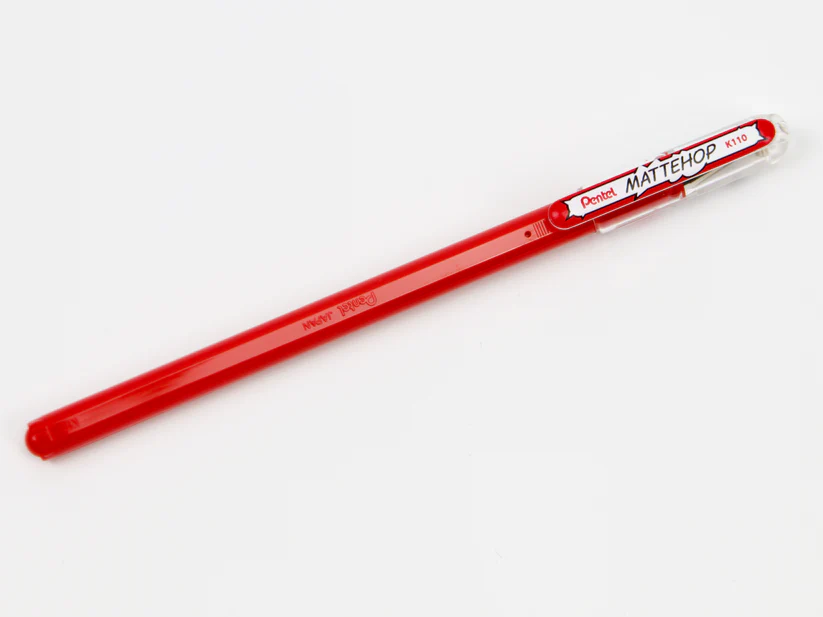 Pentel MatteHop 1.0mm Siyah Kağıda Yazabilen Jel Kalem Kırmızı