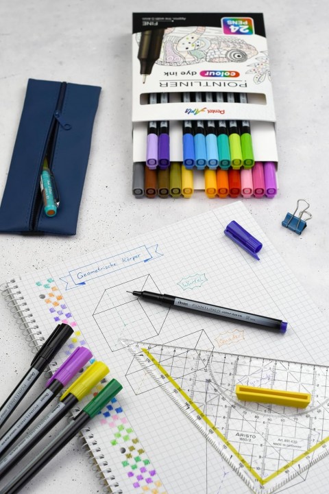 Pentel Pointliner 0.4mm 12'li Fineliner Kalem Seti / S40-12