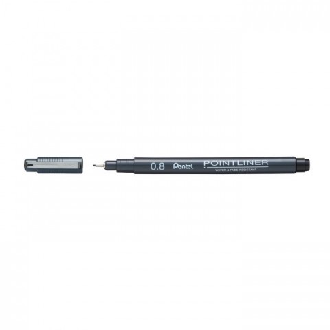 Pentel Pointliner Fiber Uçlu Teknik Çizim Kalemi 0.8mm