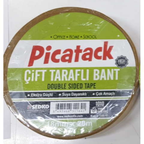 Picatack 18mmx20m Çift Taraflı Bant