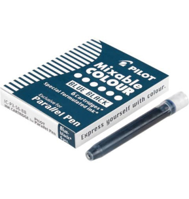 Pilot Parallel Pen Orijinal Kartuş 6'lı Mavi Siyah / IC-P3-S6-BB