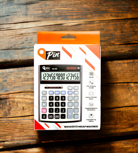 Pin Hesap Makinası Masaüstü 16 Hane/ Pin.106