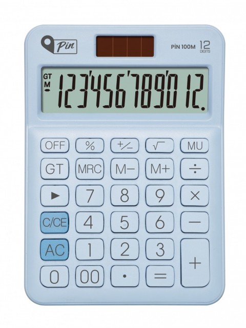 Pin Hesap Makinası Masaüstü Mavi /Pin.100M