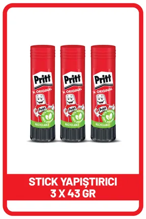 Pritt Stick Yapıştırıcı 43gr Büyük Boy (3 ADET)