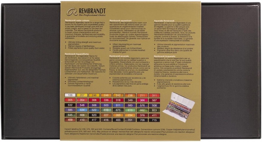 Rembrandt Watercolour Box 48'li Tablet Sulu Boya Seti Metal Kutulu / 05838648