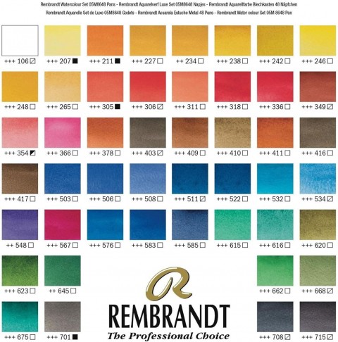 Rembrandt Watercolour Box 48'li Tablet Sulu Boya Seti Metal Kutulu / 05838648