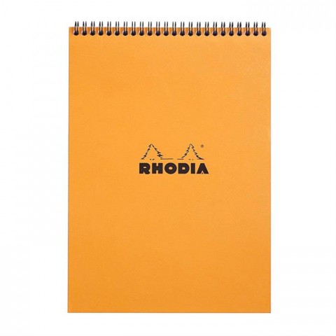 Rhodia A4 Üstten Spiralli 80yp Çizgili Bloknot Turuncu