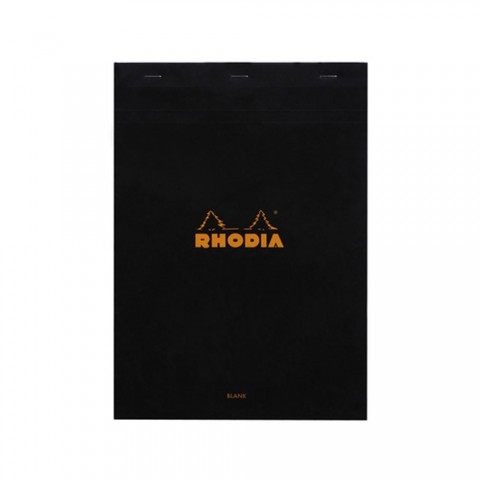 Rhodia Basics A4 80yp Üstten Zımbalı Çizgisiz Blok Siyah / 180009