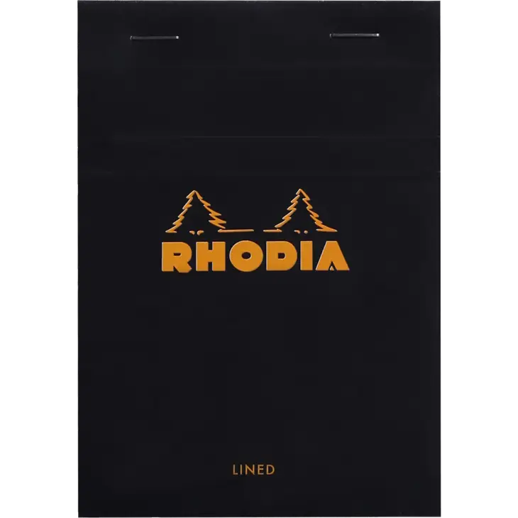 Rhodia Basics A6 80yp Üstten Zımbalı Çizgili Blok Siyah / 136009