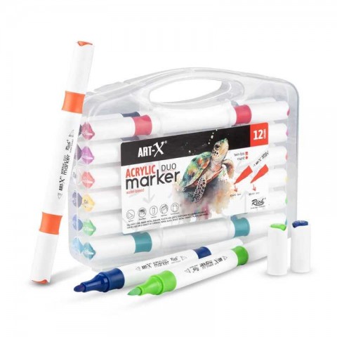 Rich Artx Acrilic Marker Duo 12'li Akrilik Kalem Seti /