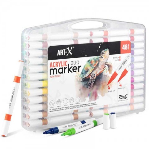 Rich Artx Acrilic Marker Duo 48'li Akrilik Kalem Seti /