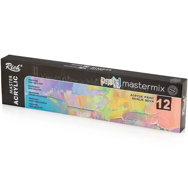 Rich Mastermix 12x60cc Akrilik Boya Pastel Renkler Set / 09709