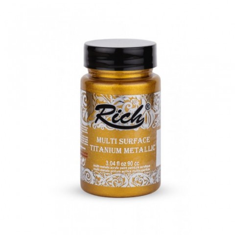 Rich Multi Surface Tatanium Metallic 90cc Tatamyum Metalik Akrilik Boya Antik Altın / 04385