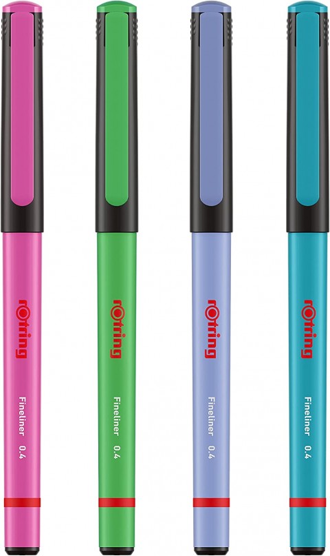 Rotring Fineliner 0.4mm 4'lü Keçe Uçlu Kalem Canlı Renkler Set