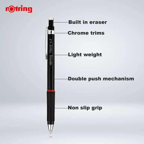 Rotring Rapid 0.5mm Mekanik Kurşun Kalem Siyah / 1904730