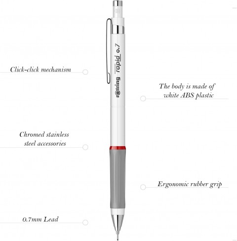 Rotring Rapid 0.7mm Mekanik Kurşun Kalem Beyaz / 2113890