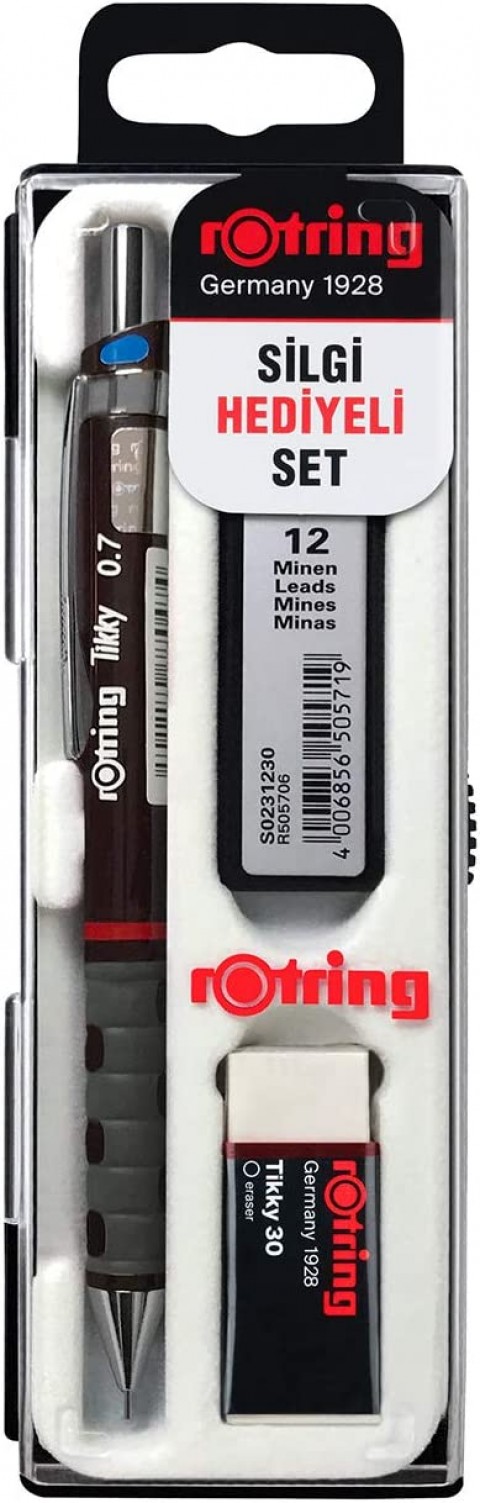 Rotring Tikky 0.7mm  3'lü Okul Seti - Bordo