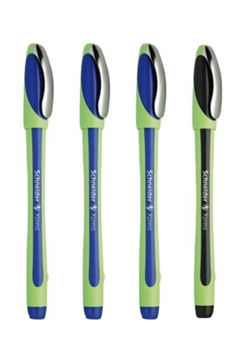 Schneider X-press 0.8mm Keçe Uçlu İmza Kalemi 3 Mavi 1 Siyah