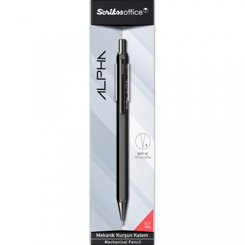 Scrikss Alpha 0.7mm Mekanik Kurşun Kalem Siyah /