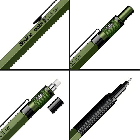 Scrikss Matrix 0.5mm Mekanik Kurşun Kalem Haki