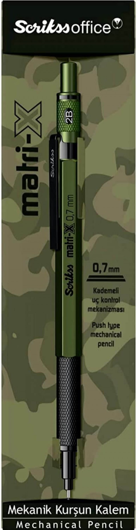 Scrikss Matrix 0.7mm Mekanik Kurşun Kalem Haki