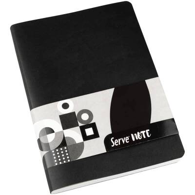 Serve Note 15x21cm 120yp Çizgili Defter Siyah