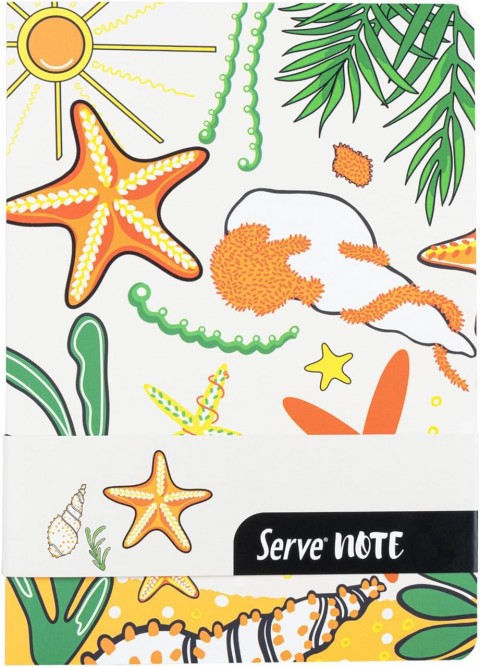 Serve Note 15x21cm 120yp Çizgili Desenli Defter Hardal Sarı