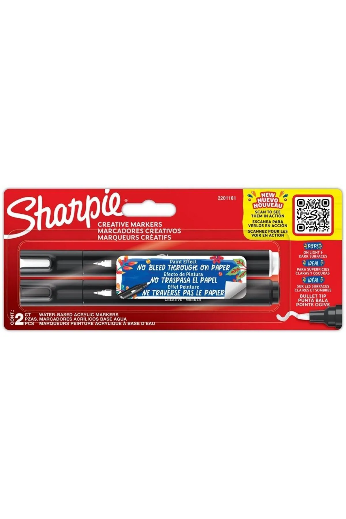 Sharpie Acrylic Paint Markers 2'li Yuvarlak Uç Akrilik Markör Kalem Seti / 2201181