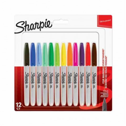 Sharpie Fine 12'li Yuvarlak Uç Permanent Markör Ana Renkler Set / 2065404