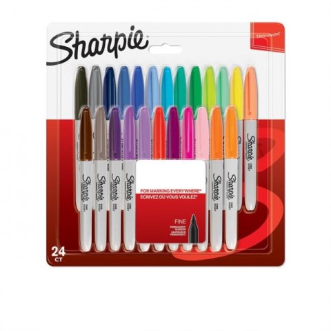 Sharpie Fine 24'lü Yuvarlak Uç Permanent Markör Ana Renkler Set / 2065405