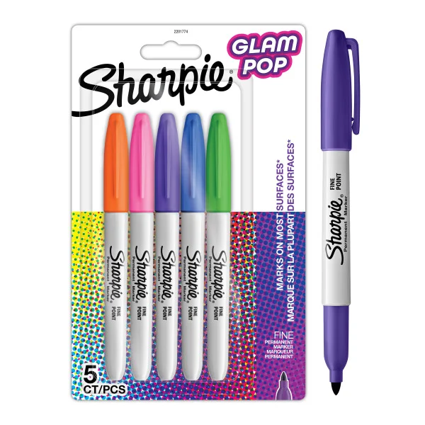 Sharpie Glam Pop Fine 5'li Yuvarlak Uç Permanent Markör Set / 2201774