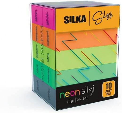Silka Silgy 10'lu Neon Silgi Seti
