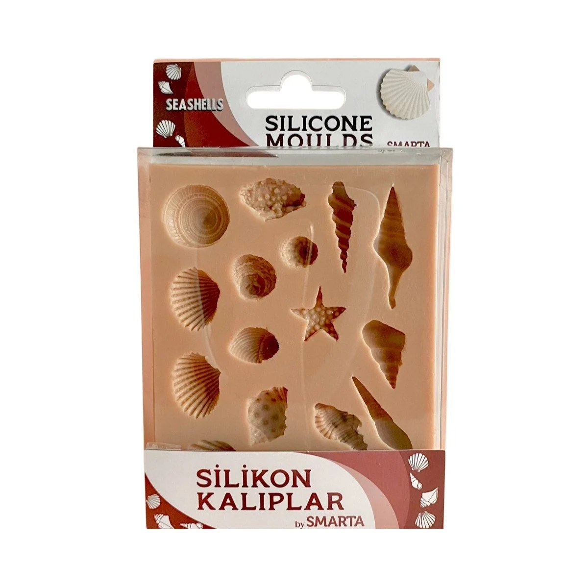 Smarta 100x130x15mm Silikon Kalıp Deniz Kabukları /