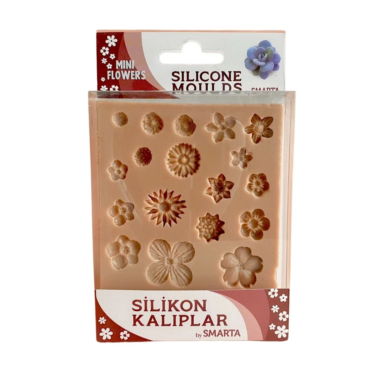 Smarta 100x130x15mm Silikon Kalıp Mini Çiçekler /