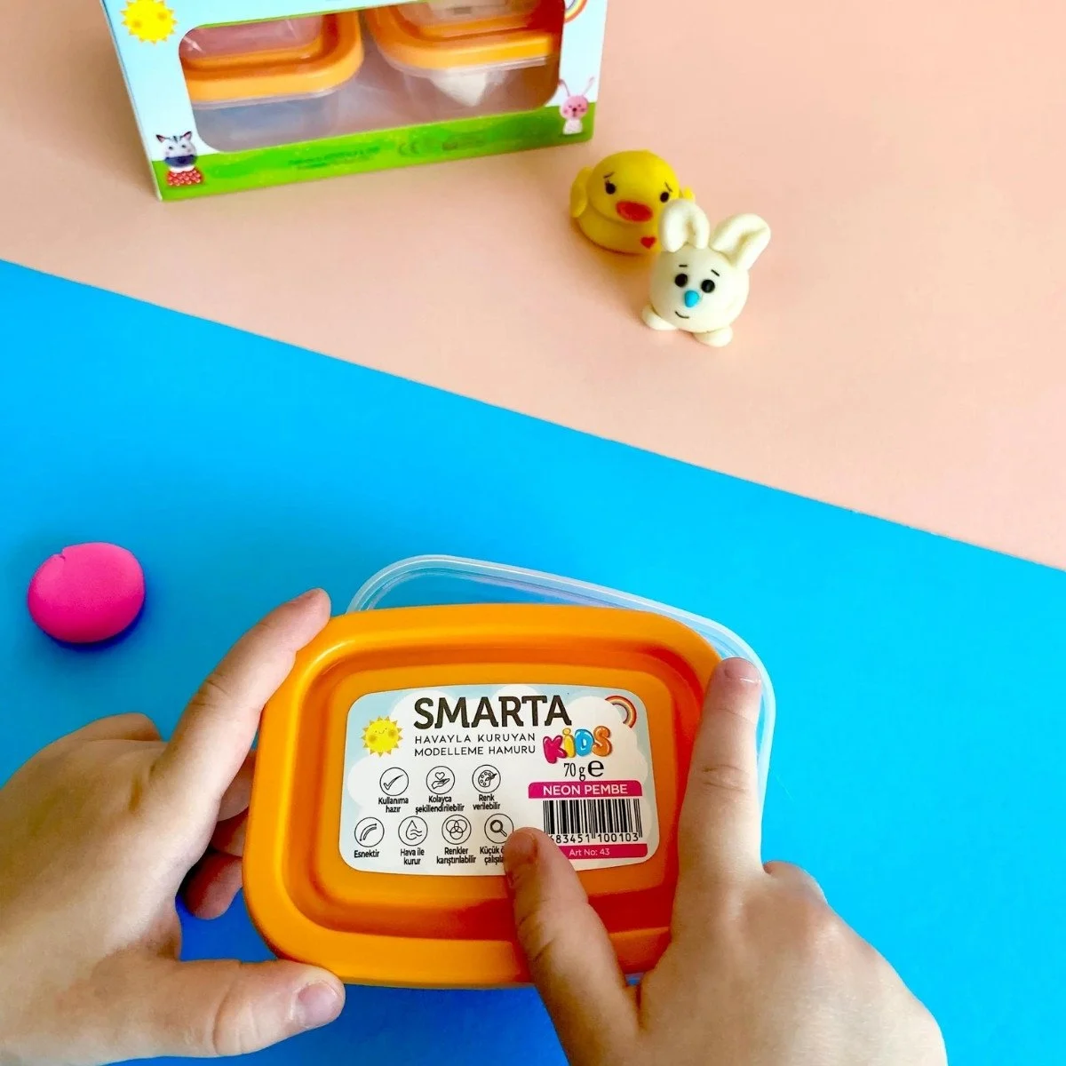 Smarta Kids Air Soft Modelling Clay 4x70gr  Hava İle Kuruyan Modelleme Kili / 30000048