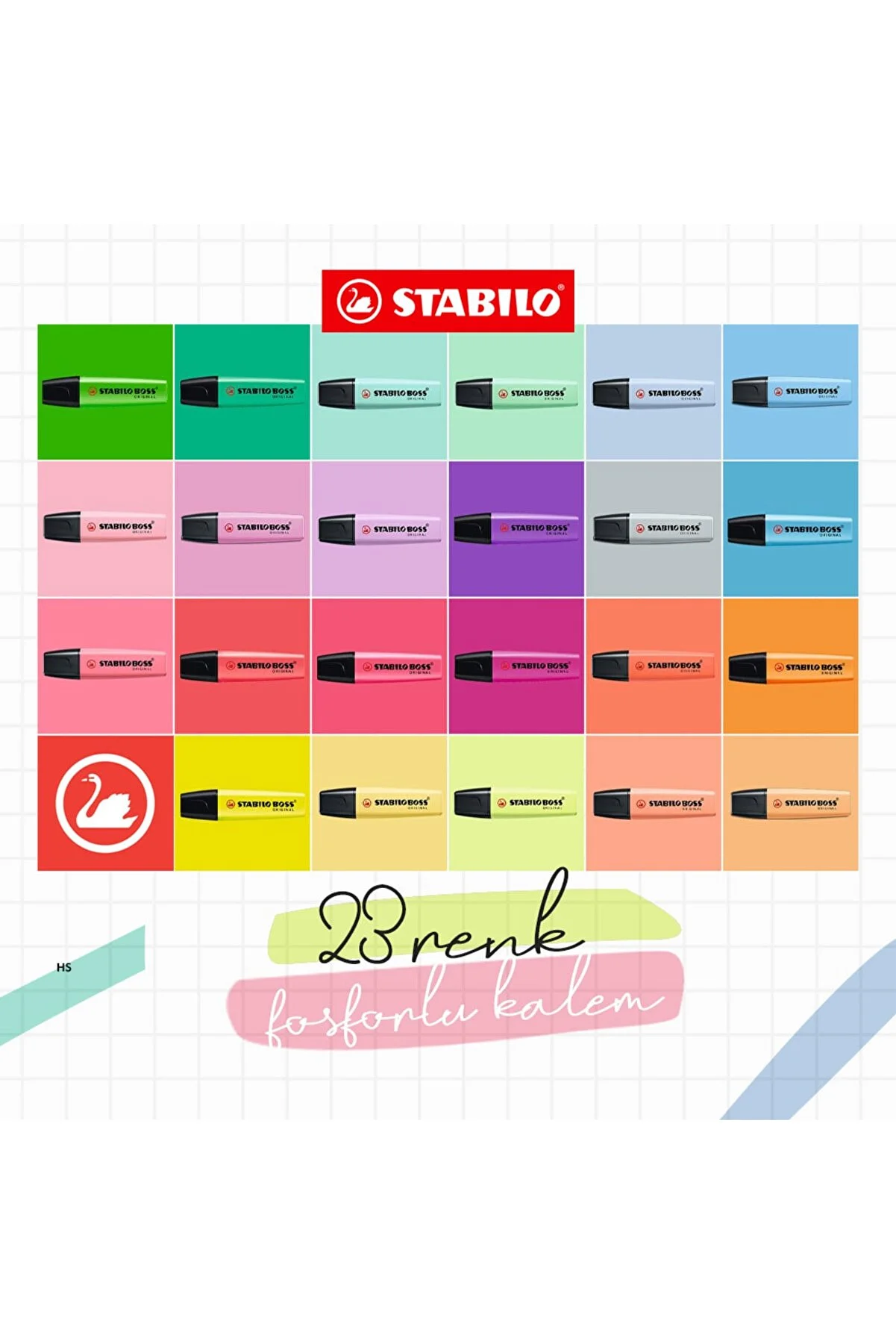 Stabilo Boss Original 23 Renk Fosforlu Kalem Seti - Kutusuz