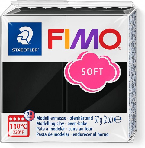 Staedtler Fimo Polimer Kil 57gr Soft Modelleme Kili Siyah / 8020-9 07