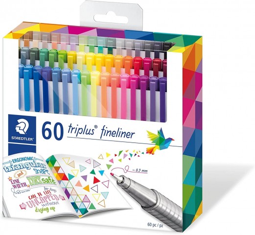 Staedtler Triplus 60'lı 0.3mm Üçgen Fineliner Kalem Seti / C60