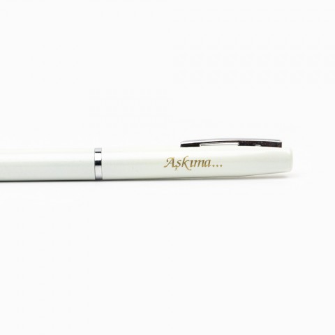 Steelpen "Aşkıma" Baskılı Tükenmez Kalem - İnci Beyazı